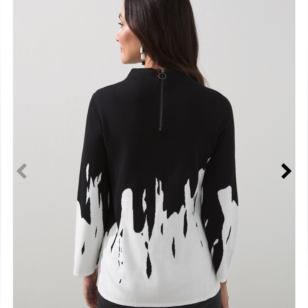Chicos abstract black and white sweater